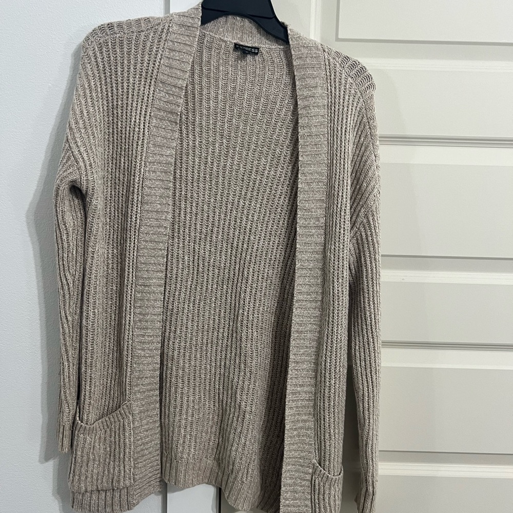 Women's Beige Cardigan Sweater